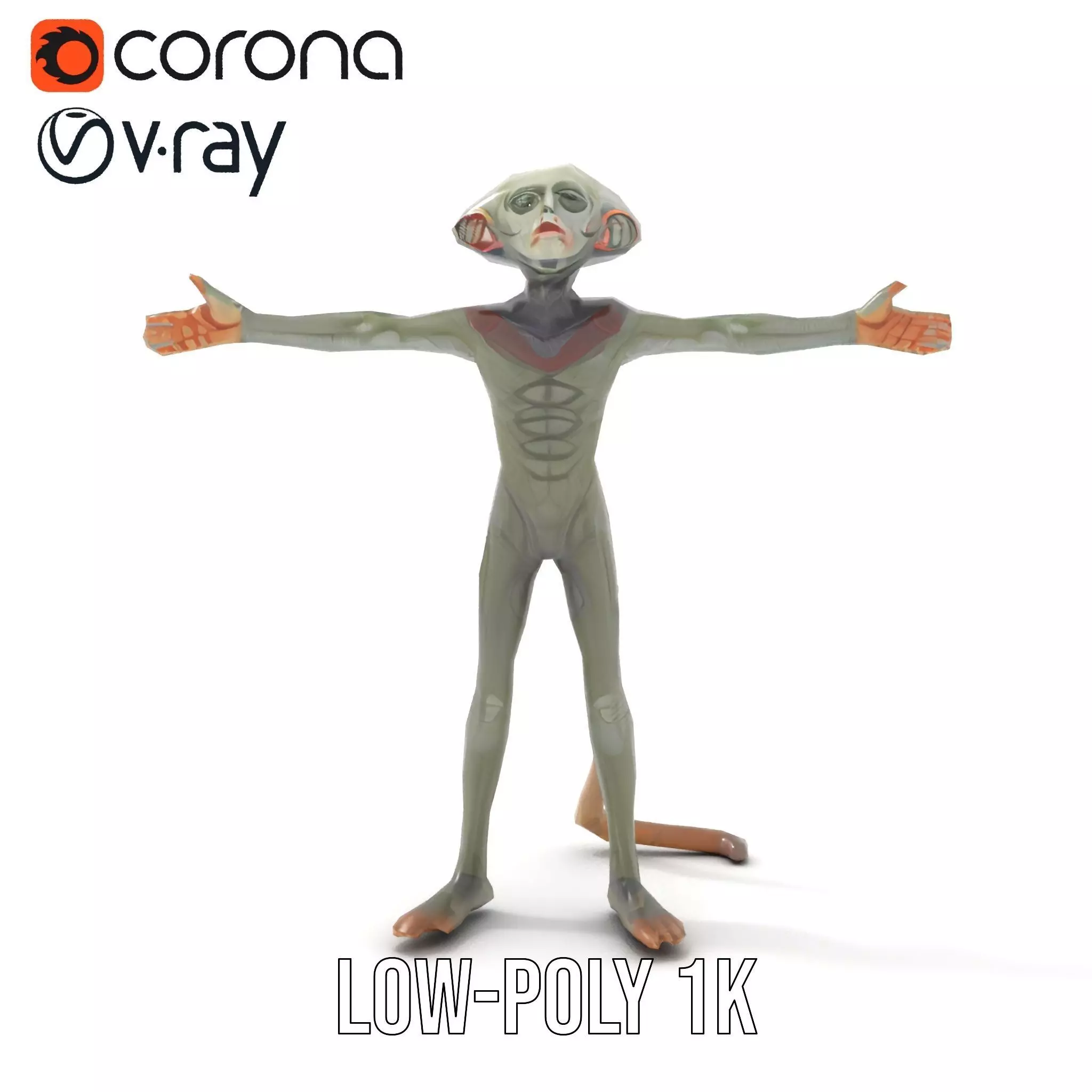 Alien Creature Textured model pack Low-poly 3D model_15