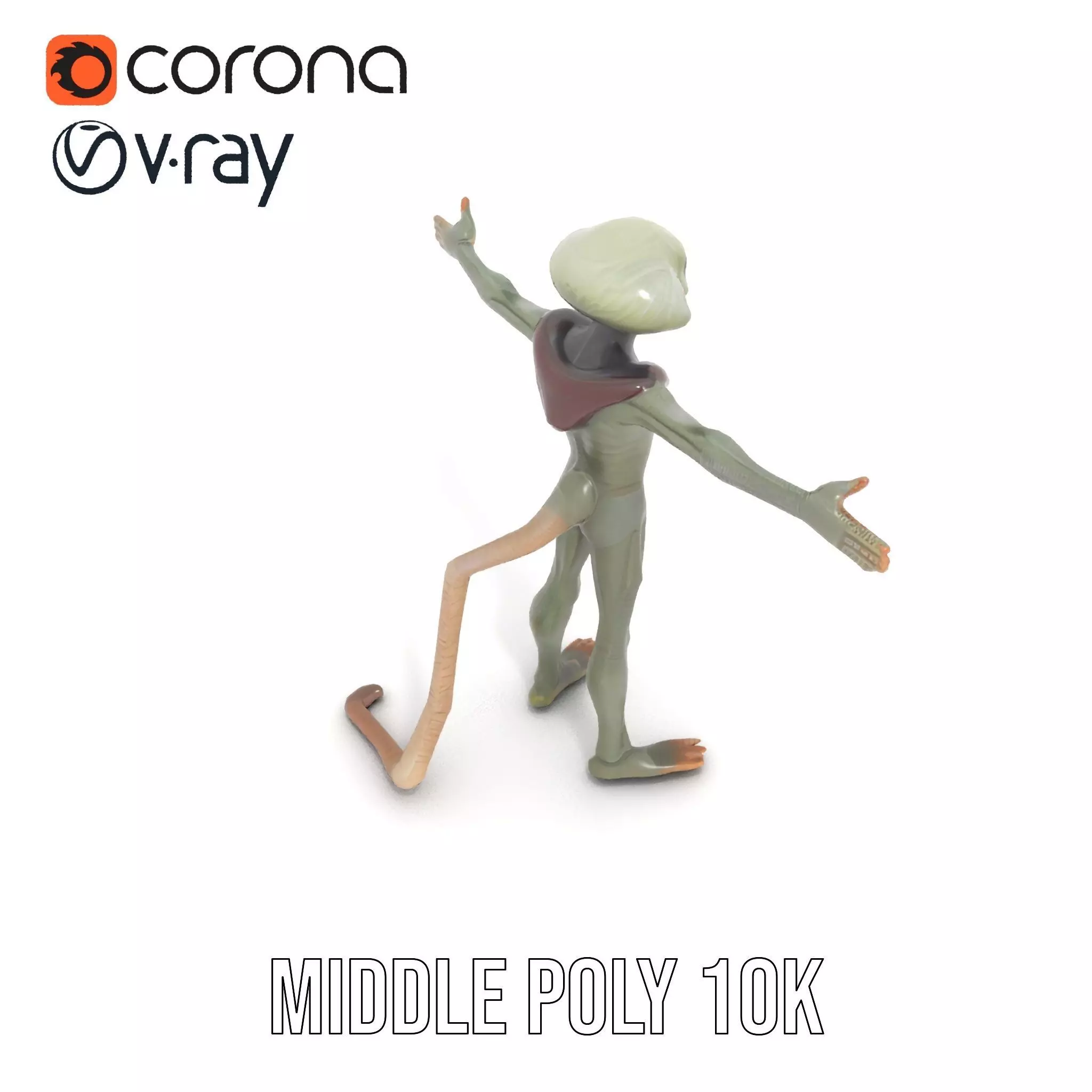 Alien Creature Textured model pack Low-poly 3D model_10