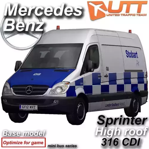Mercedes-Benz Sprinter Stobart Low-poly 3D model