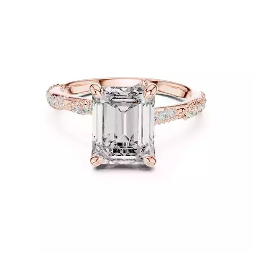 Emerald Cut Diamond Engagement Wedding Ring 3DM STL Video