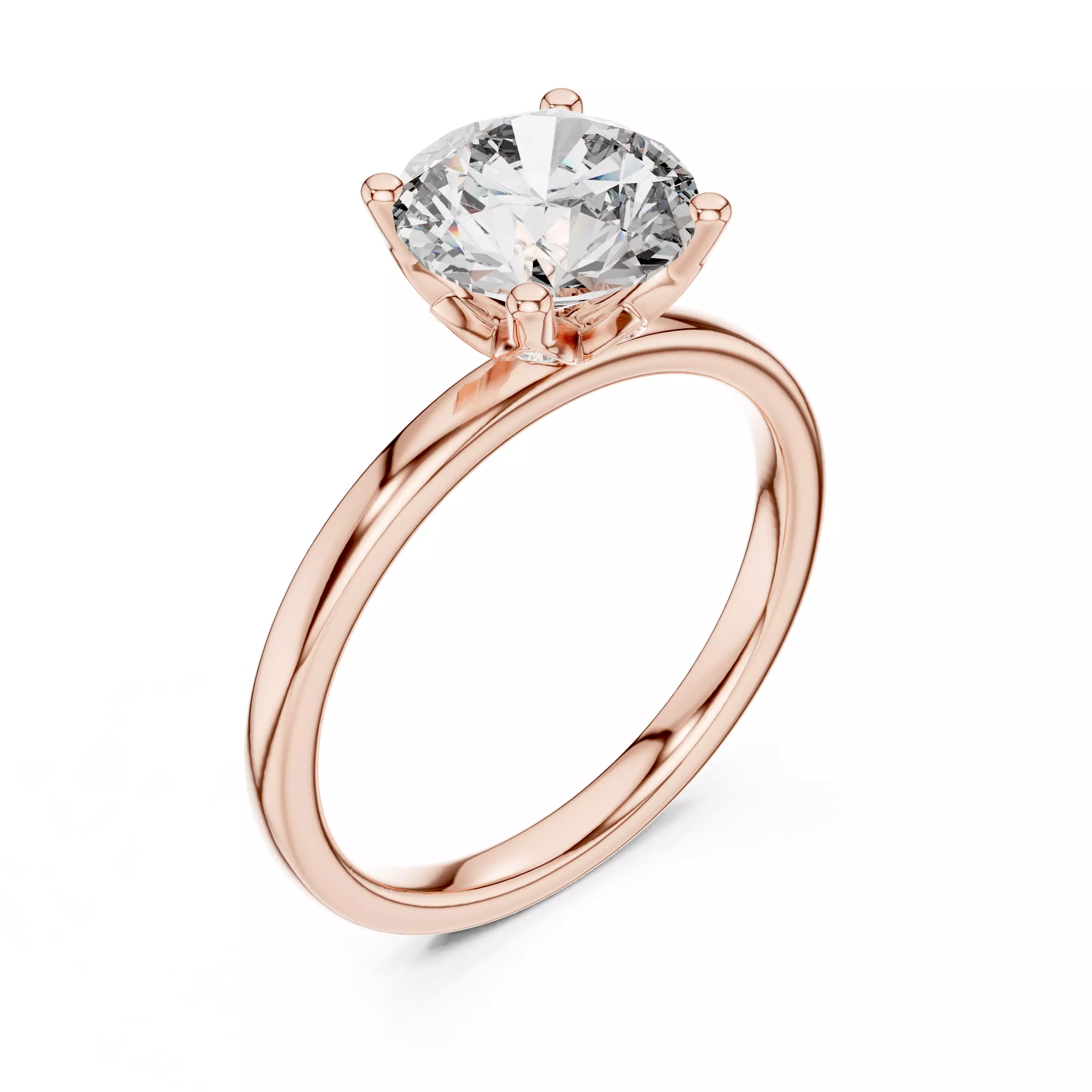 2CT Round Cut Hidden Flower Diamond Halo Ring 3DM STL Video 3D print model_4