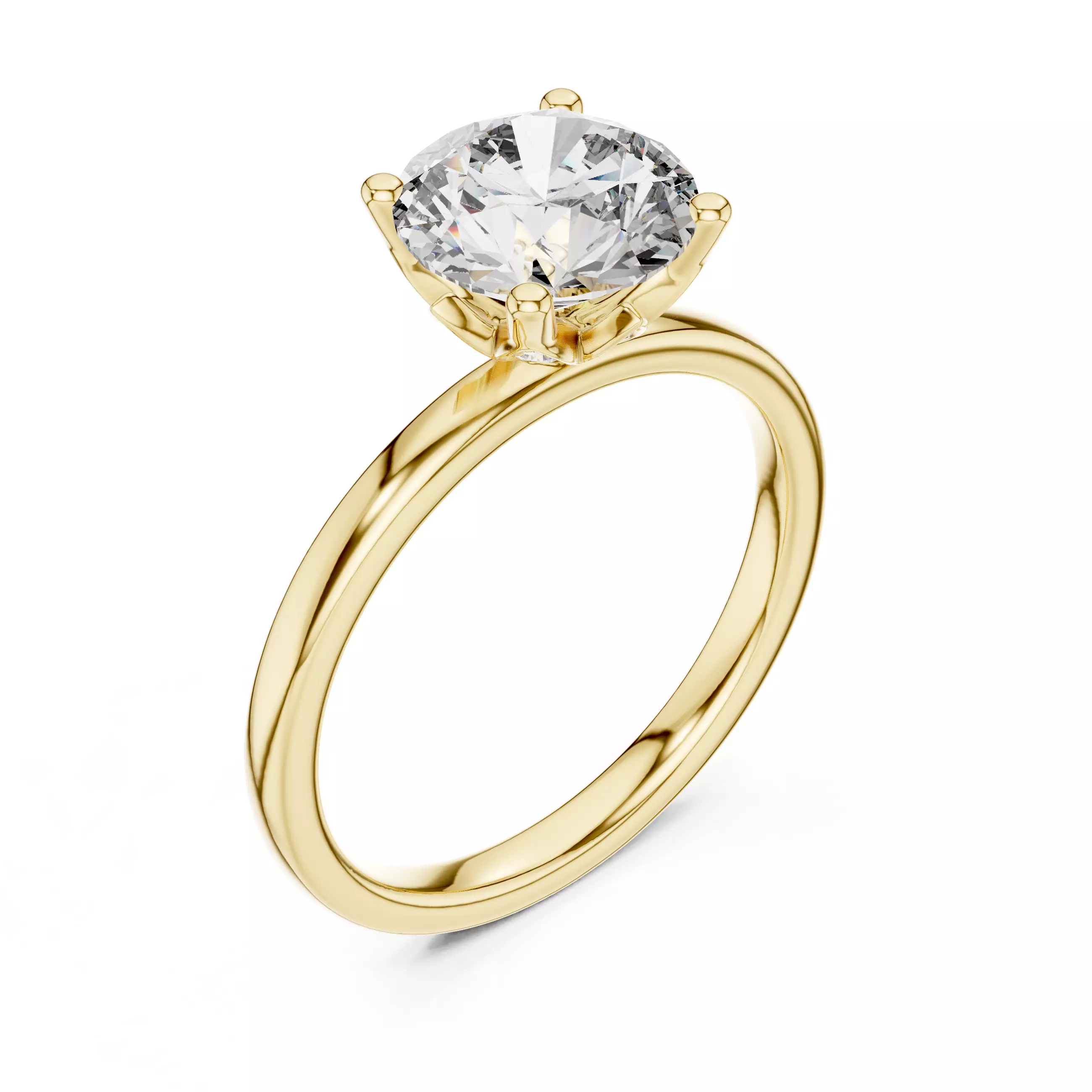 2CT Round Cut Hidden Flower Diamond Halo Ring 3DM STL Video 3D print model_7