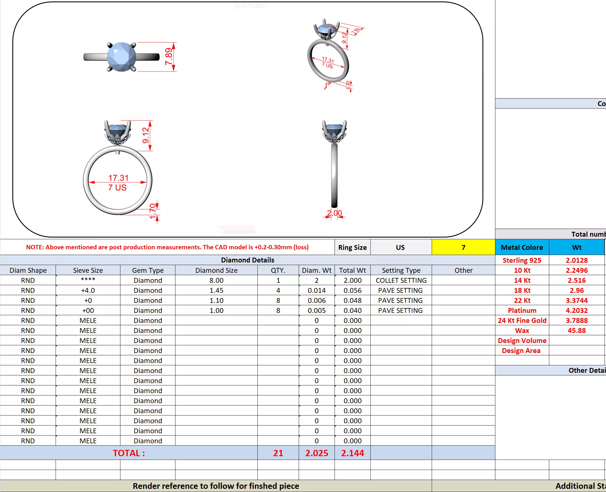 2CT Round Cut Hidden Flower Diamond Halo Ring 3DM STL Video 3D print model_13
