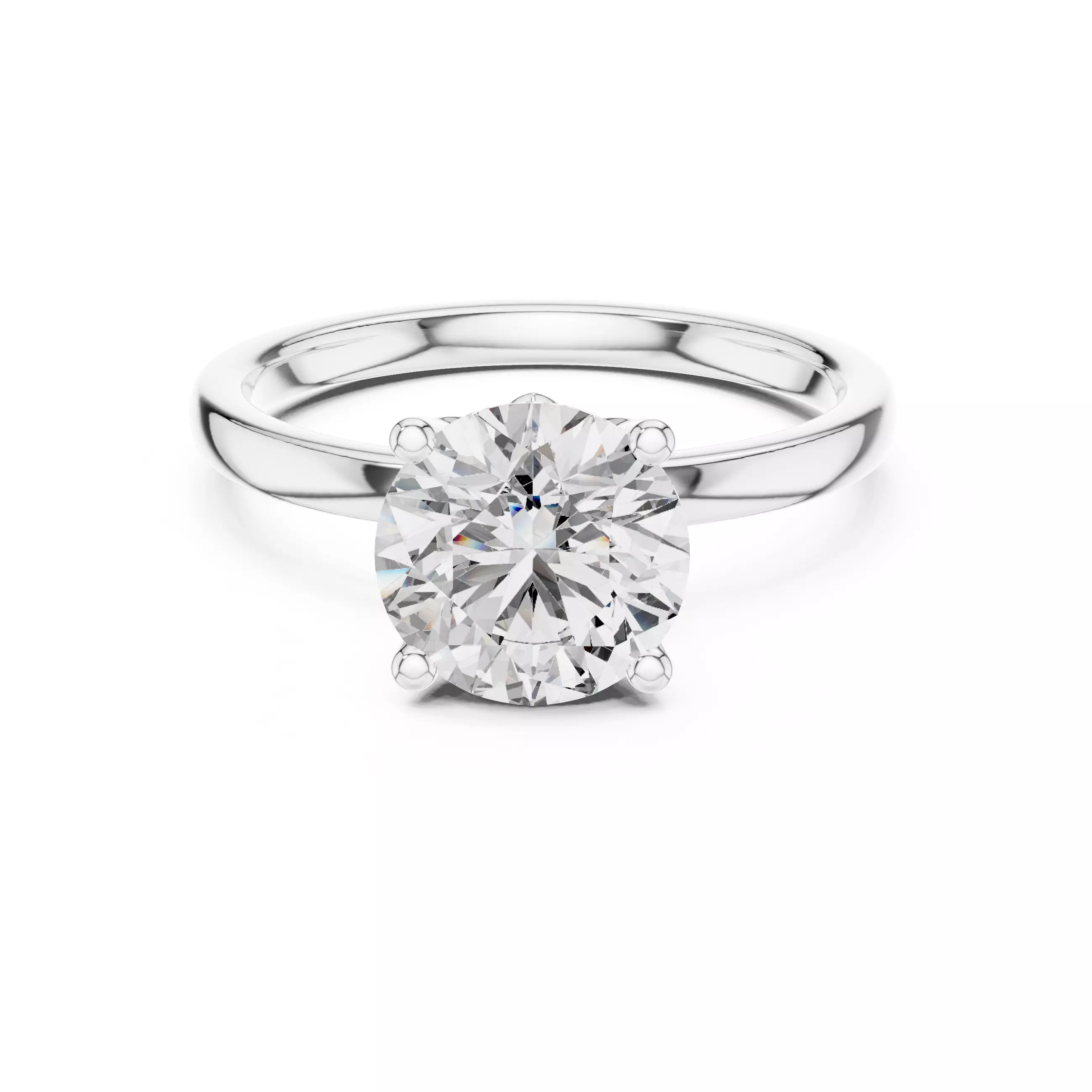 2CT Round Cut Hidden Flower Diamond Halo Ring 3DM STL Video 3D print model_2