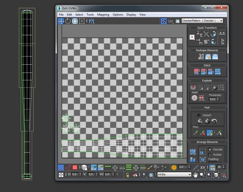 SPORT---BASEBALL---Bat baseball bat Low-poly 3D model_3