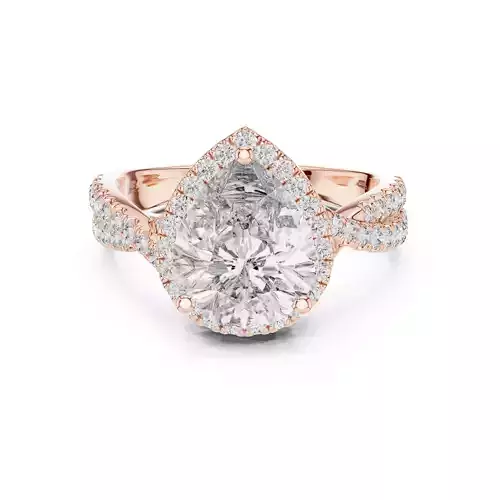 10x8mm Pear Cut Diamond Crossover Split Shank Ring 3DM STL Video 3D print model