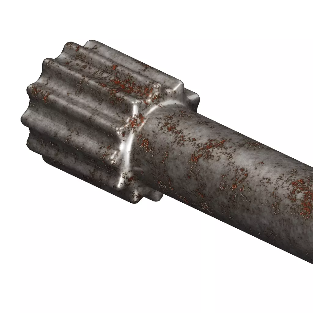 Rusty Front Axle Shaft 3D model_2