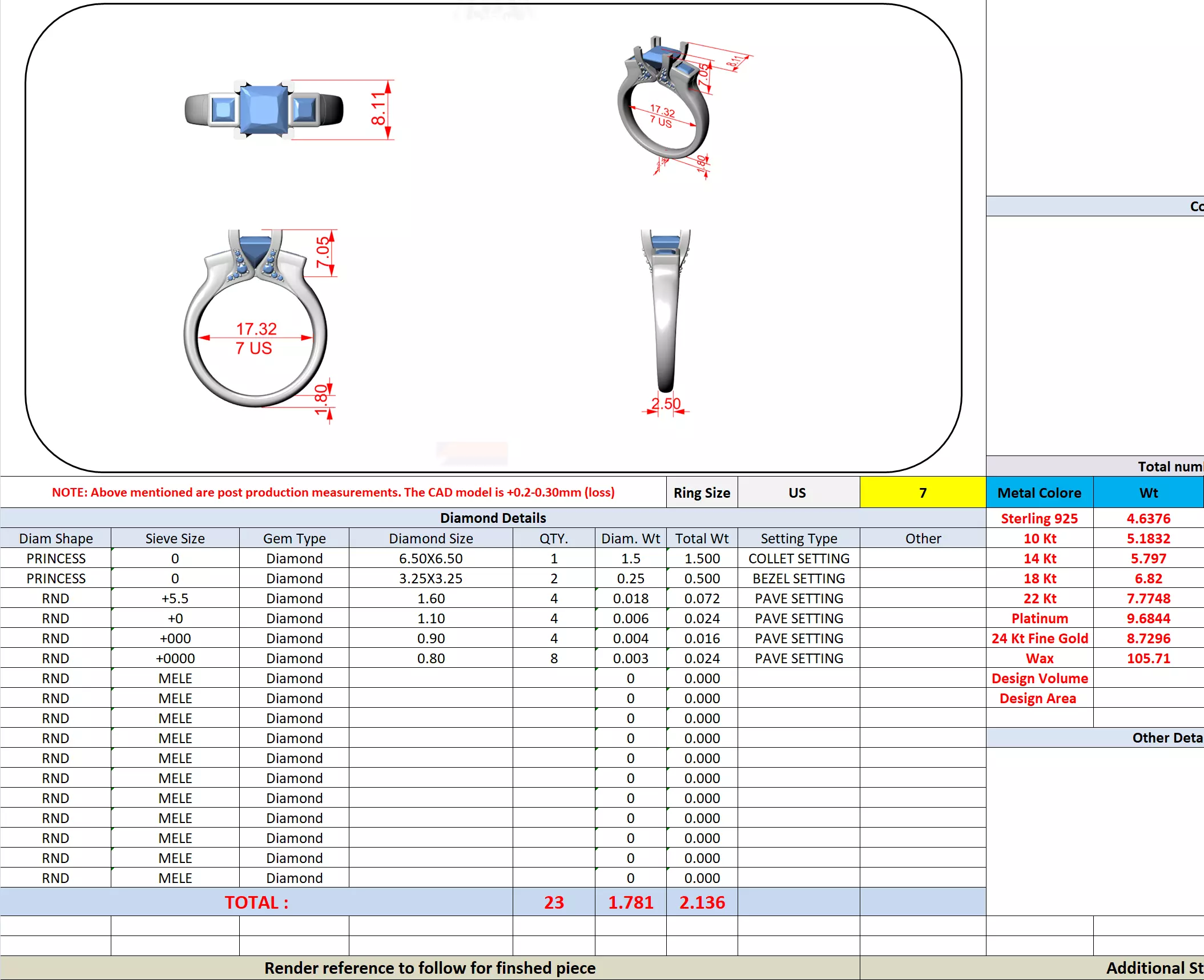 Bezel Set Princess Cut Diamond Engagement Ring 3DM STL Video 3D print model_13