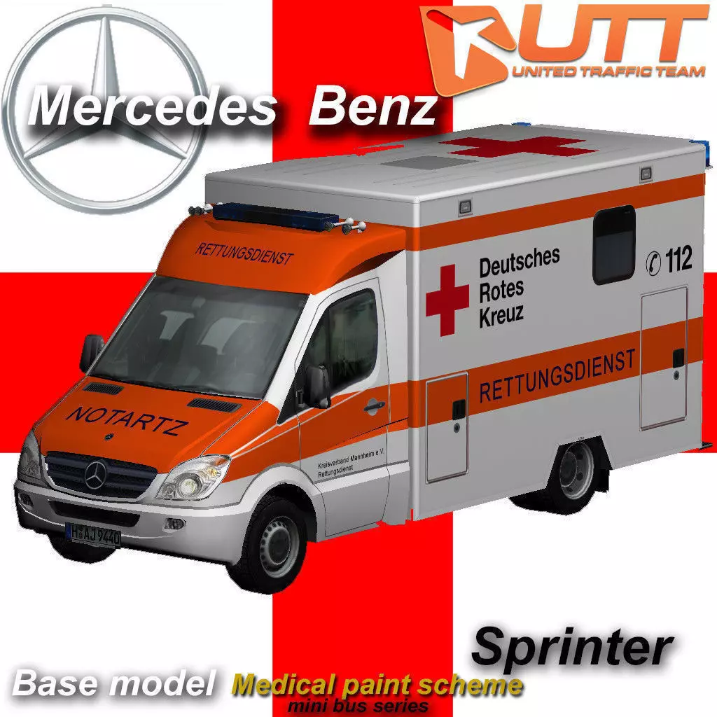 Mercedes-Benz Sprinter Medical Low-poly 3D model