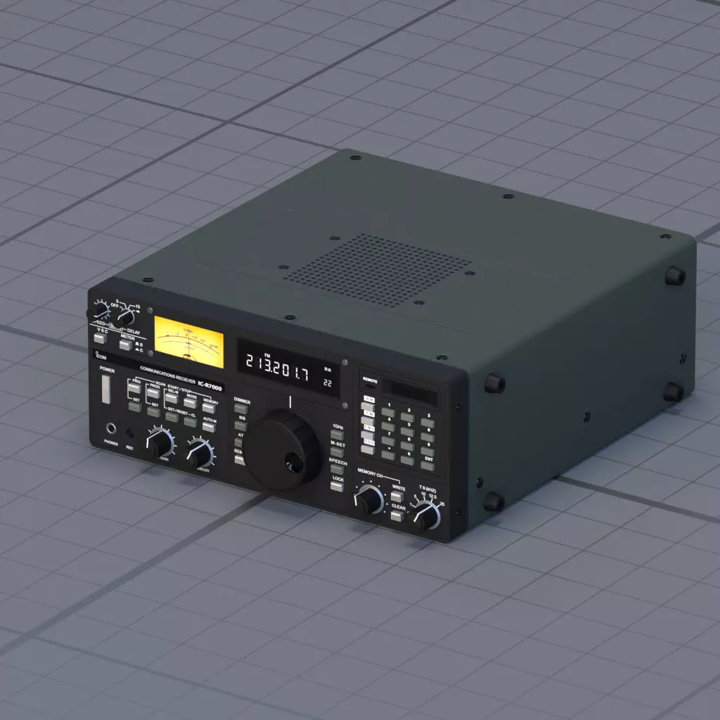 radio playback device Low-poly 3D model_0