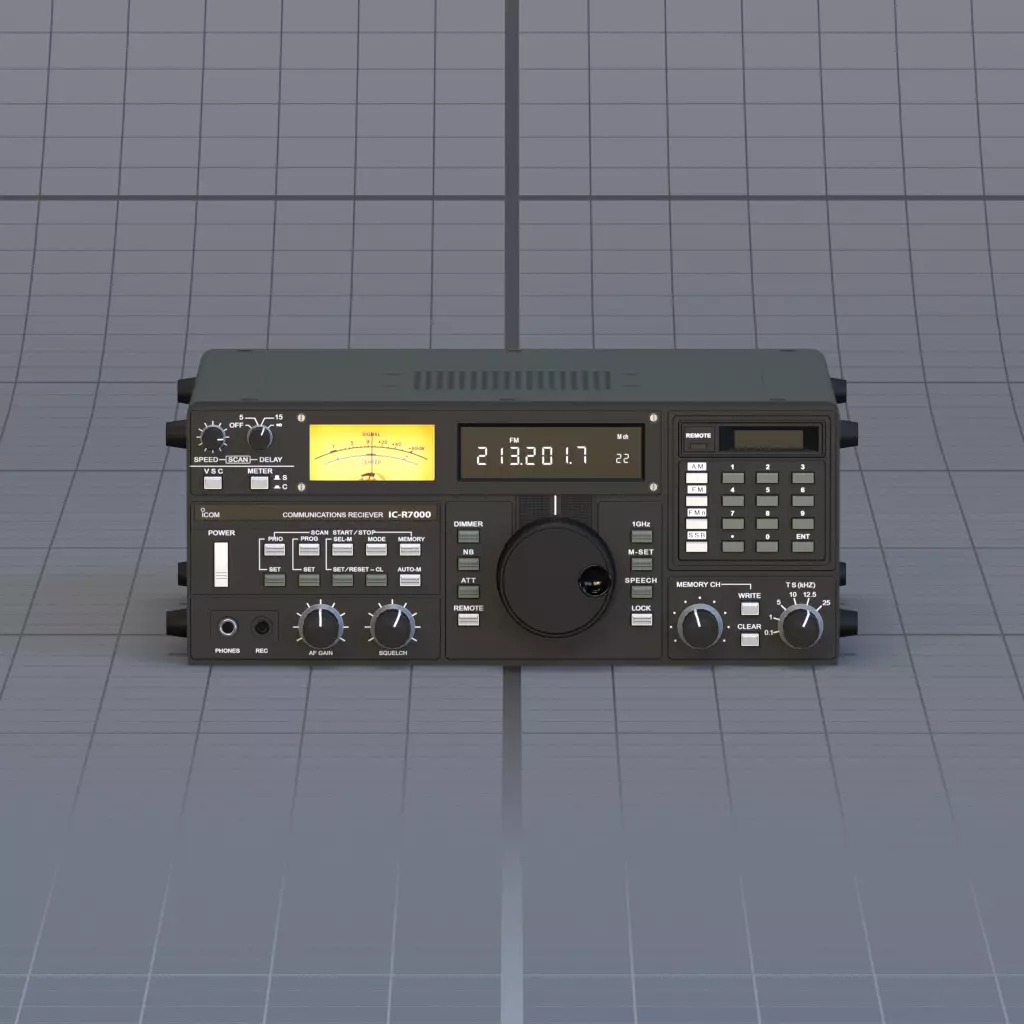 radio playback device Low-poly 3D model_1