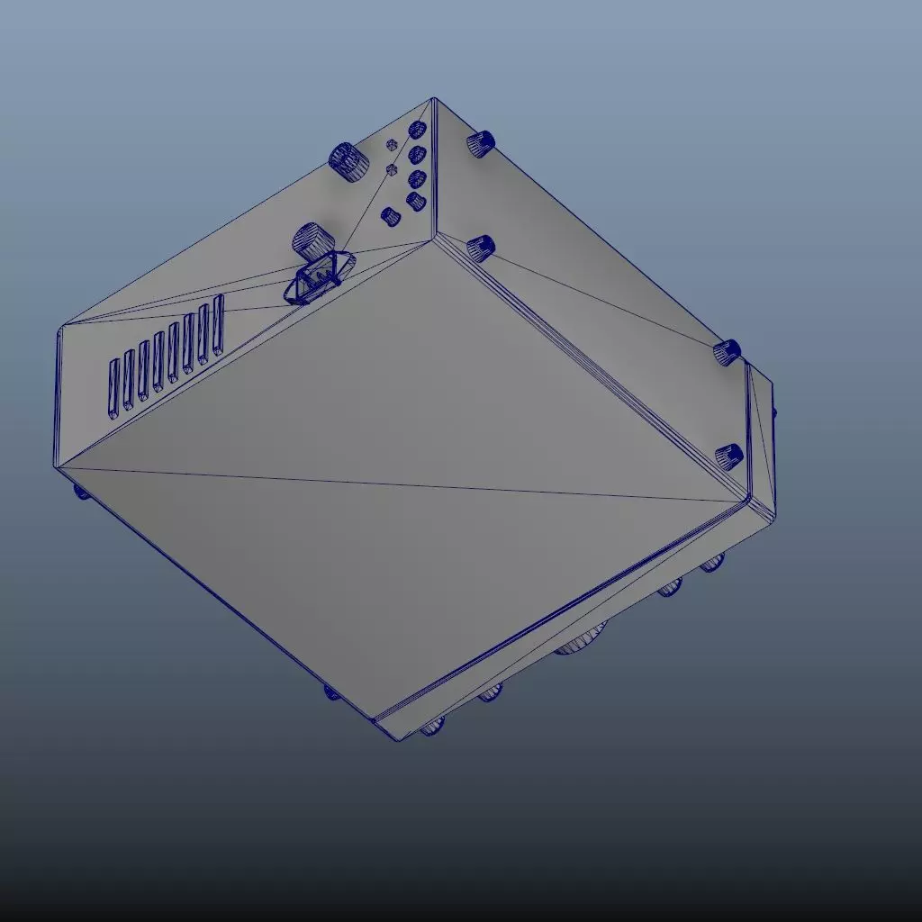 radio playback device Low-poly 3D model_19