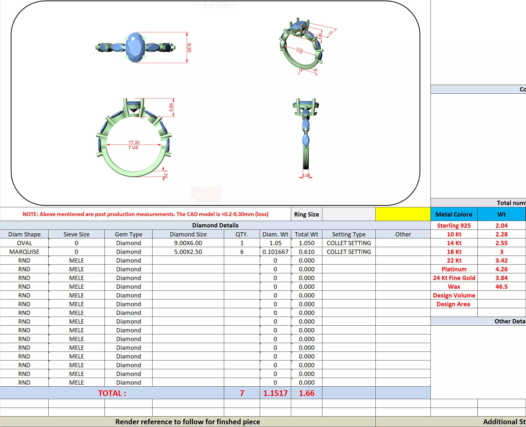 1CT Oval and Marquise Cut Diamond Engagement Ring 3DM STL Video 3D print model_13