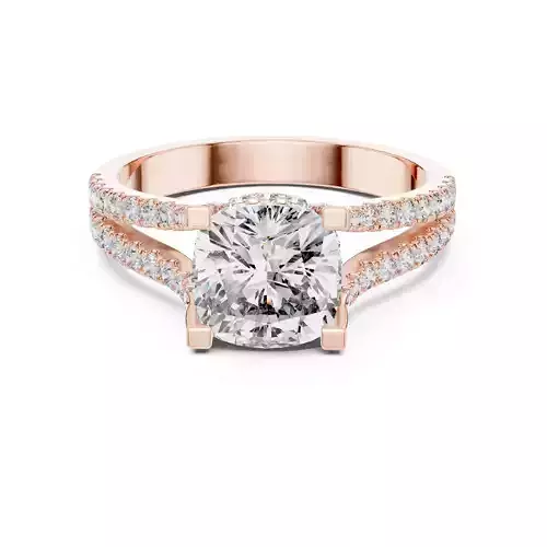 Split Shank Cushion Cut Diamond Engagement Ring 3DM STL Video