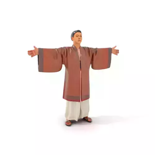 Traditional Kimono model pack Low-poly 3D model