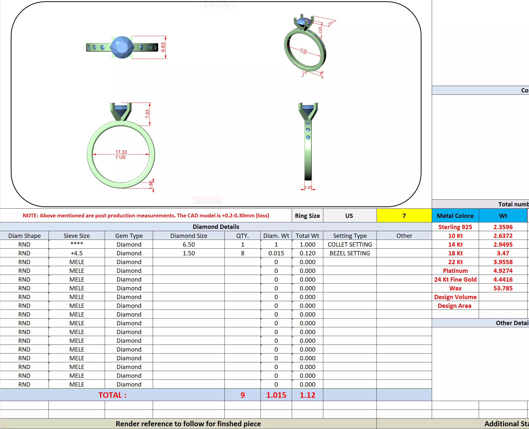 1CT Round Cut Diamond Engagement Wedding Ring 3DM STL Video 3D print model_13