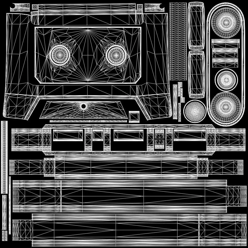 music tape 3D model_10