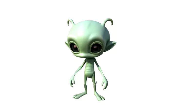 Cute 3D Alien Character Stylized Cartoon Space Creature Free low-poly 3D model_2