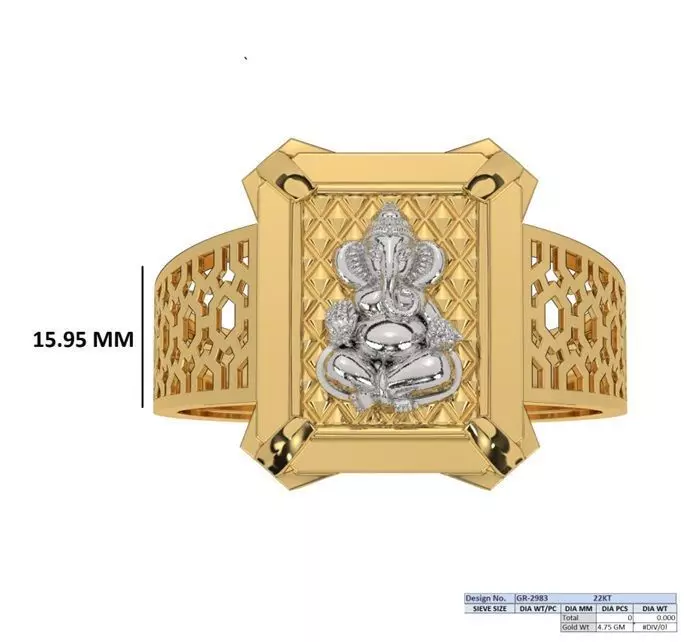 Gents Ring Light weight paper casting 3D print model