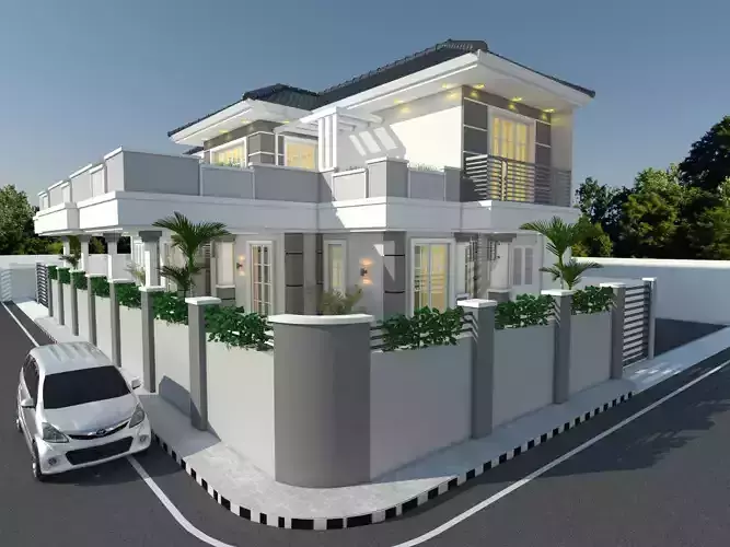 3D House Design Model Facade Only 13