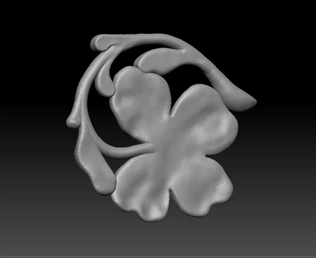 Four-leaved Clover Pendant 3D print model_4