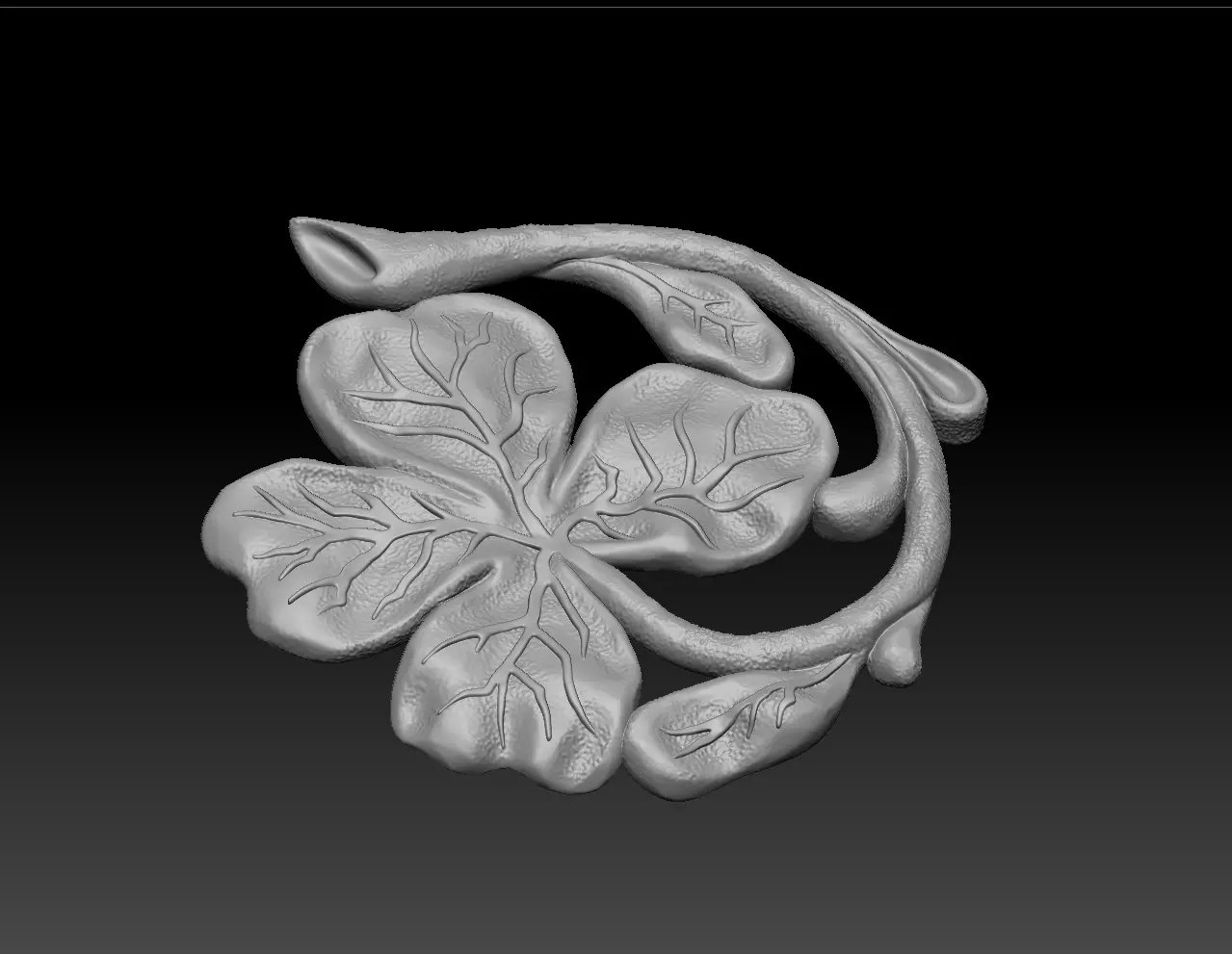 Four-leaved Clover Pendant 3D print model_3