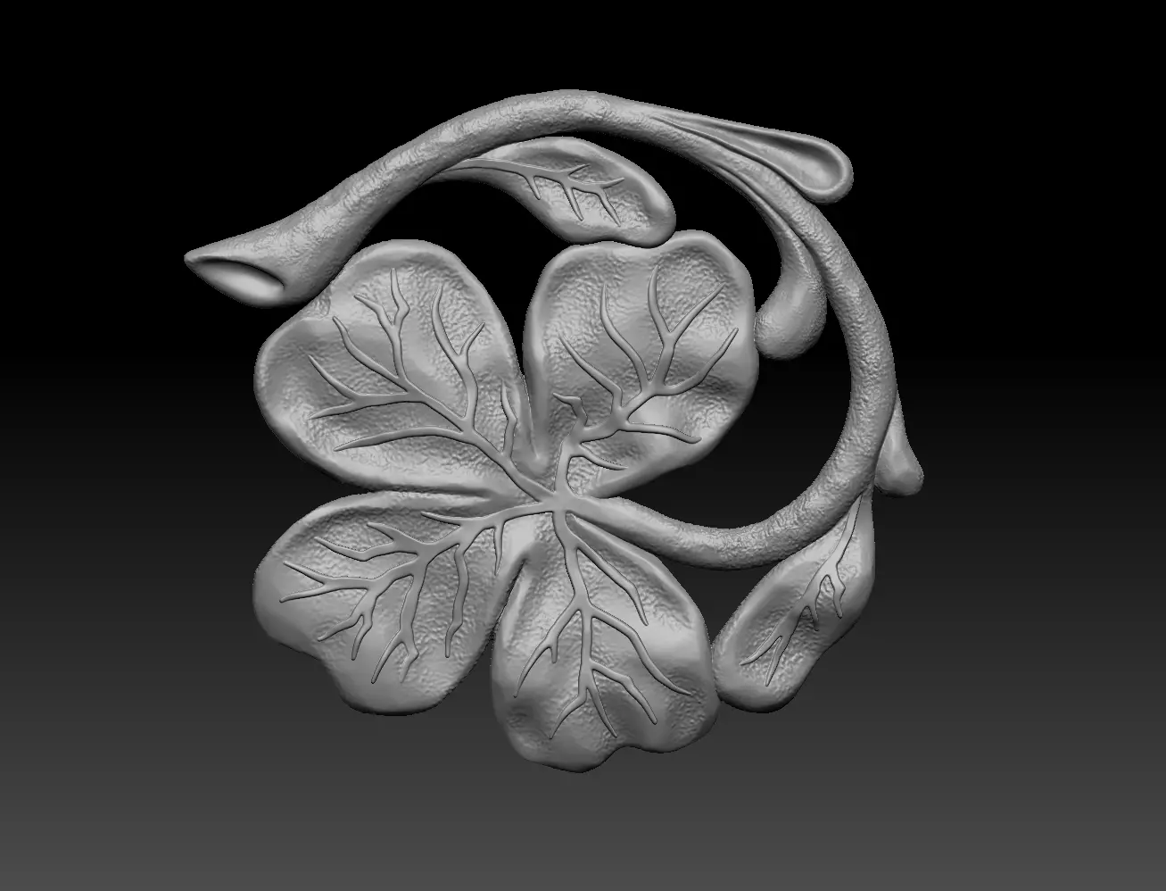 Four-leaved Clover Pendant 3D print model_2