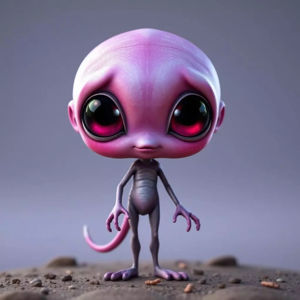 Cute 3D Alien Character Stylized Cartoon Space Creature  Low-poly 3D model_0