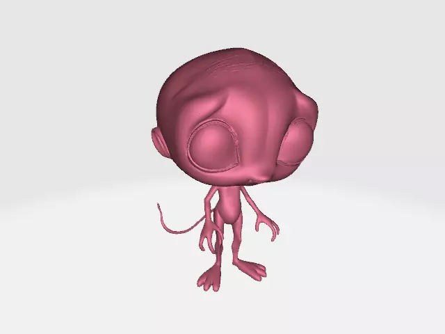 Cute 3D Alien Character Stylized Cartoon Space Creature  Low-poly 3D model_1
