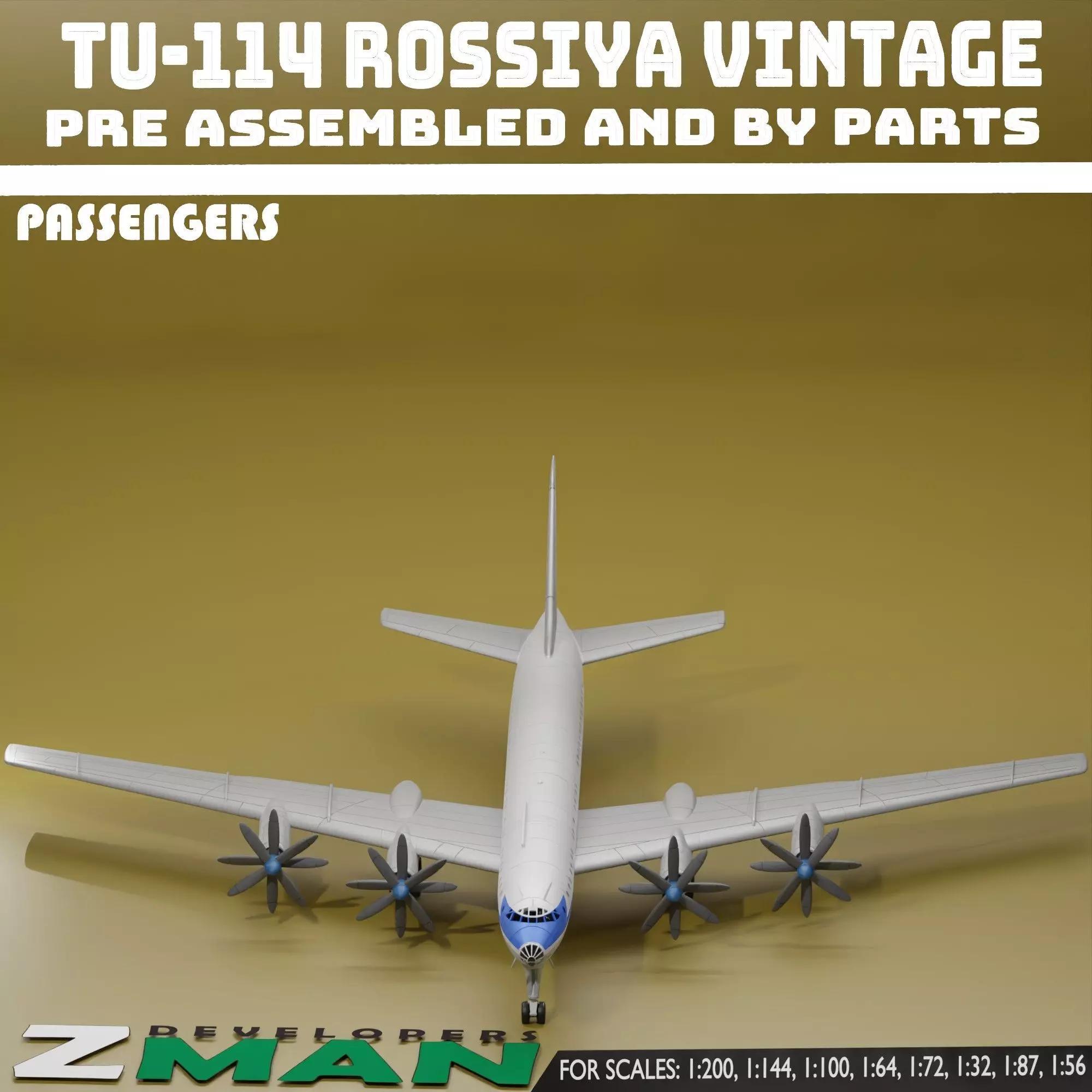 Tupolev Tu-114 Rossiya PASSENGERS 3D print model_5