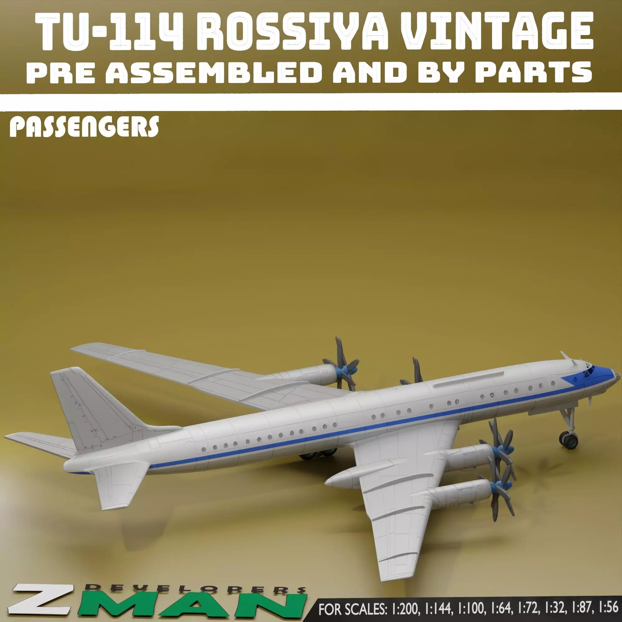 Tupolev Tu-114 Rossiya PASSENGERS 3D print model_6