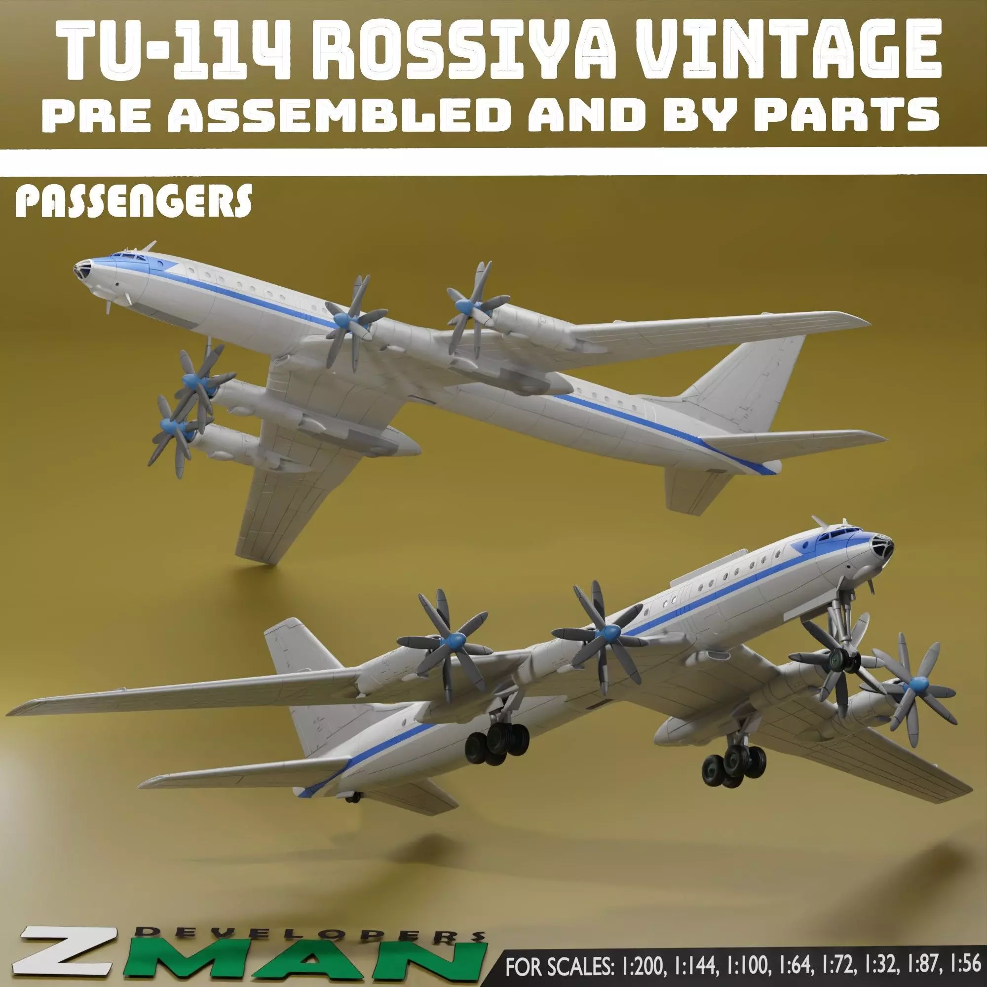 Tupolev Tu-114 Rossiya PASSENGERS 3D print model_0