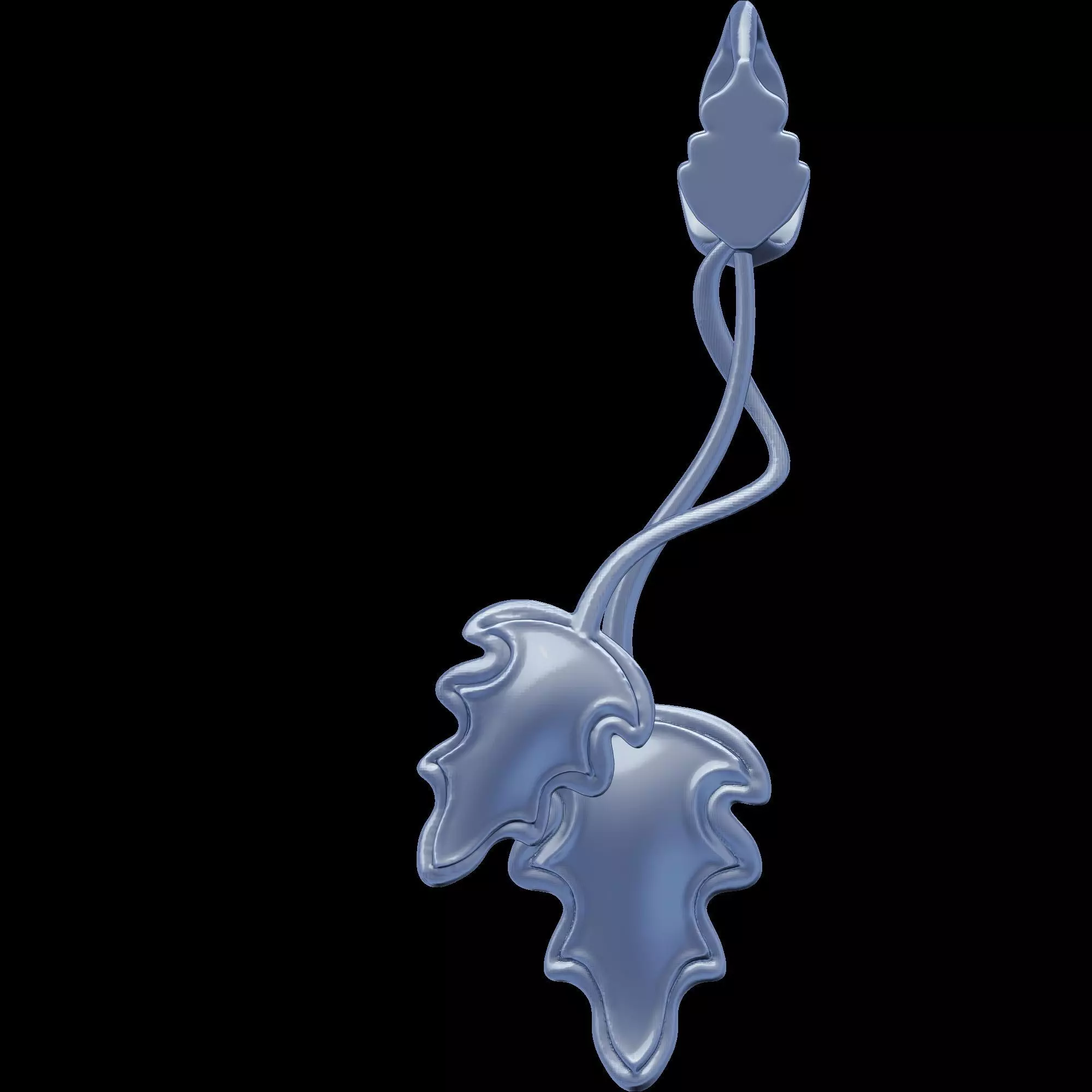  Leaves Pendant and bail 3D print model_9