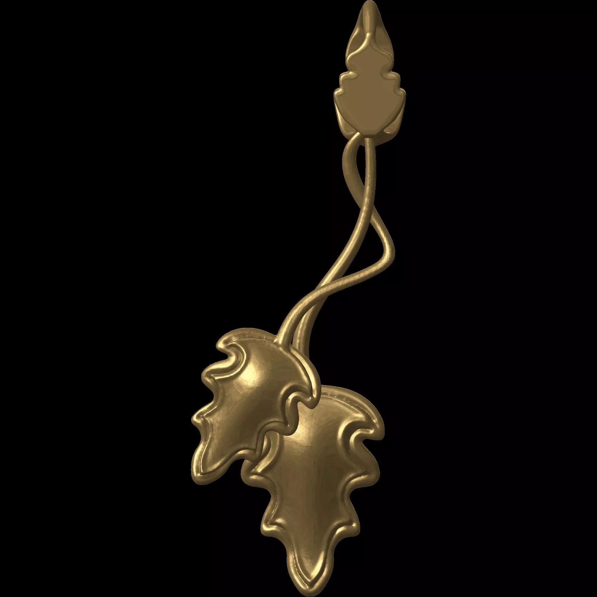  Leaves Pendant and bail 3D print model_0