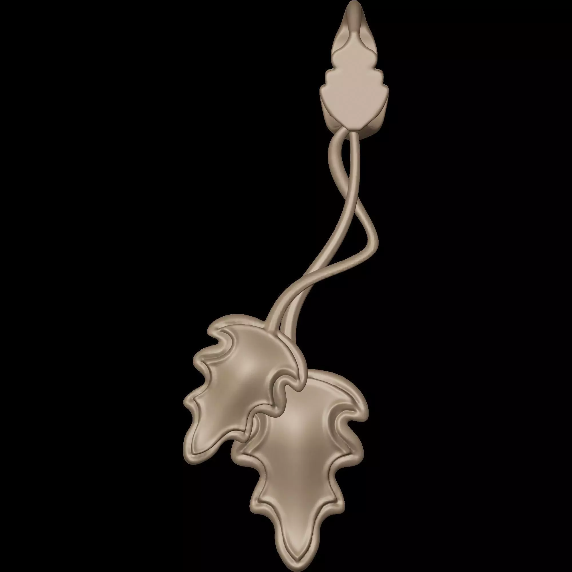  Leaves Pendant and bail 3D print model_1