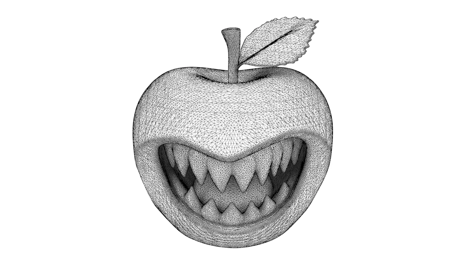 Halloween apple 02 3D model_7