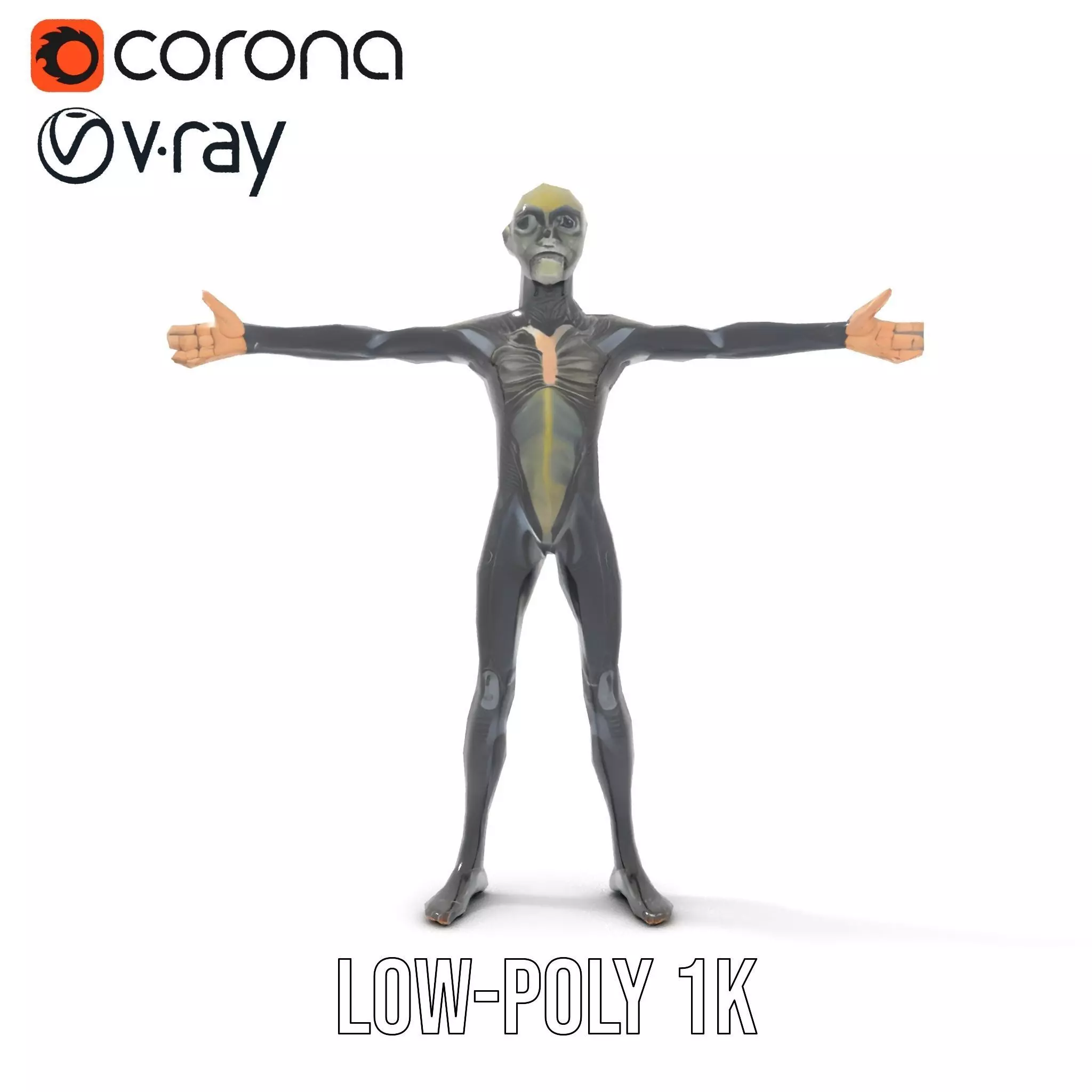 Detailed Alien Creature model pack Low-poly 3D model_8