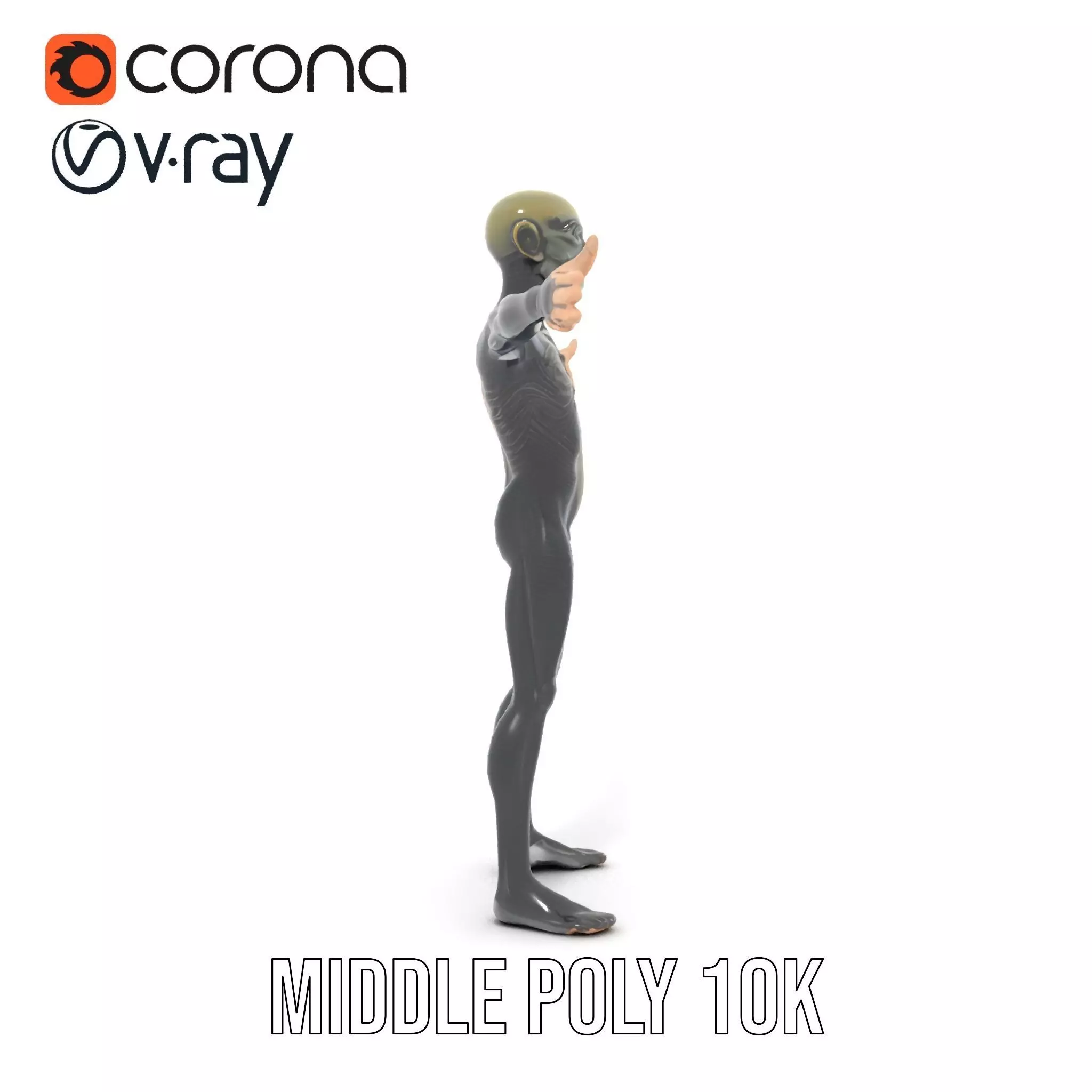 Detailed Alien Creature model pack Low-poly 3D model_10