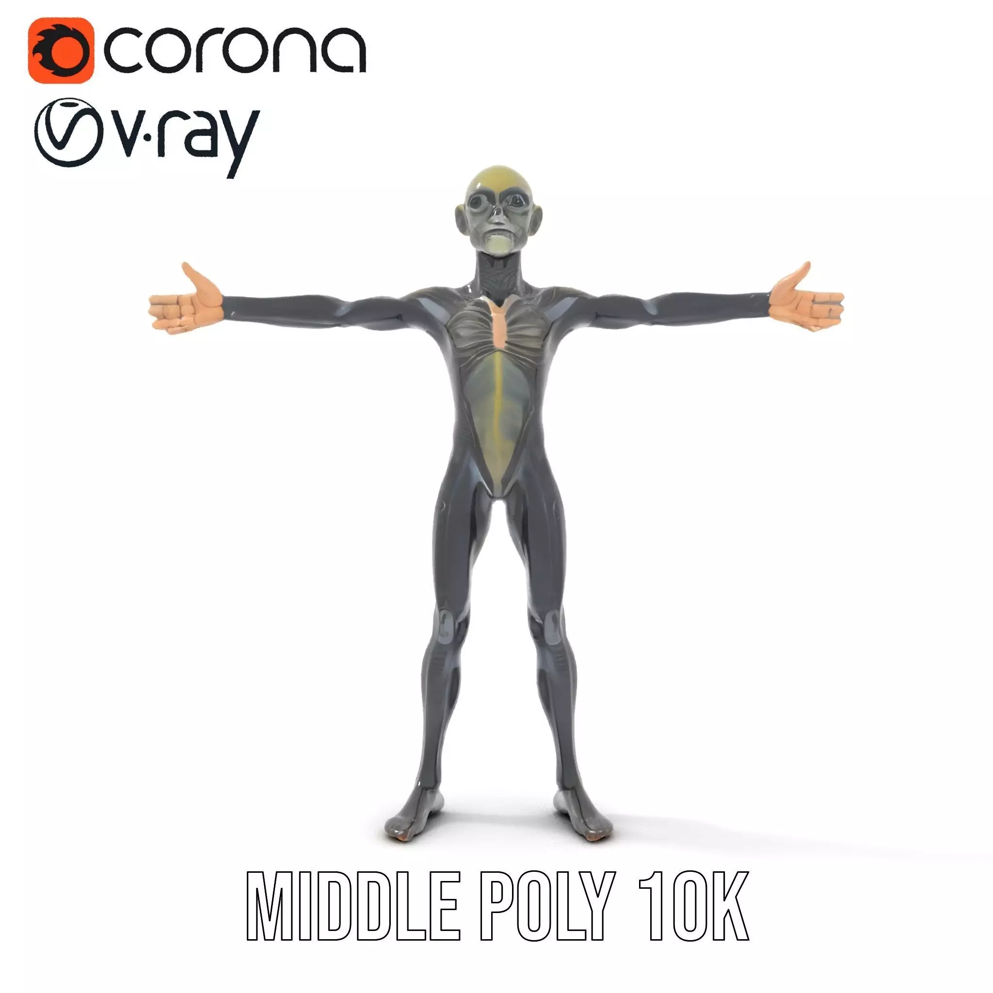 Detailed Alien Creature model pack Low-poly 3D model_5