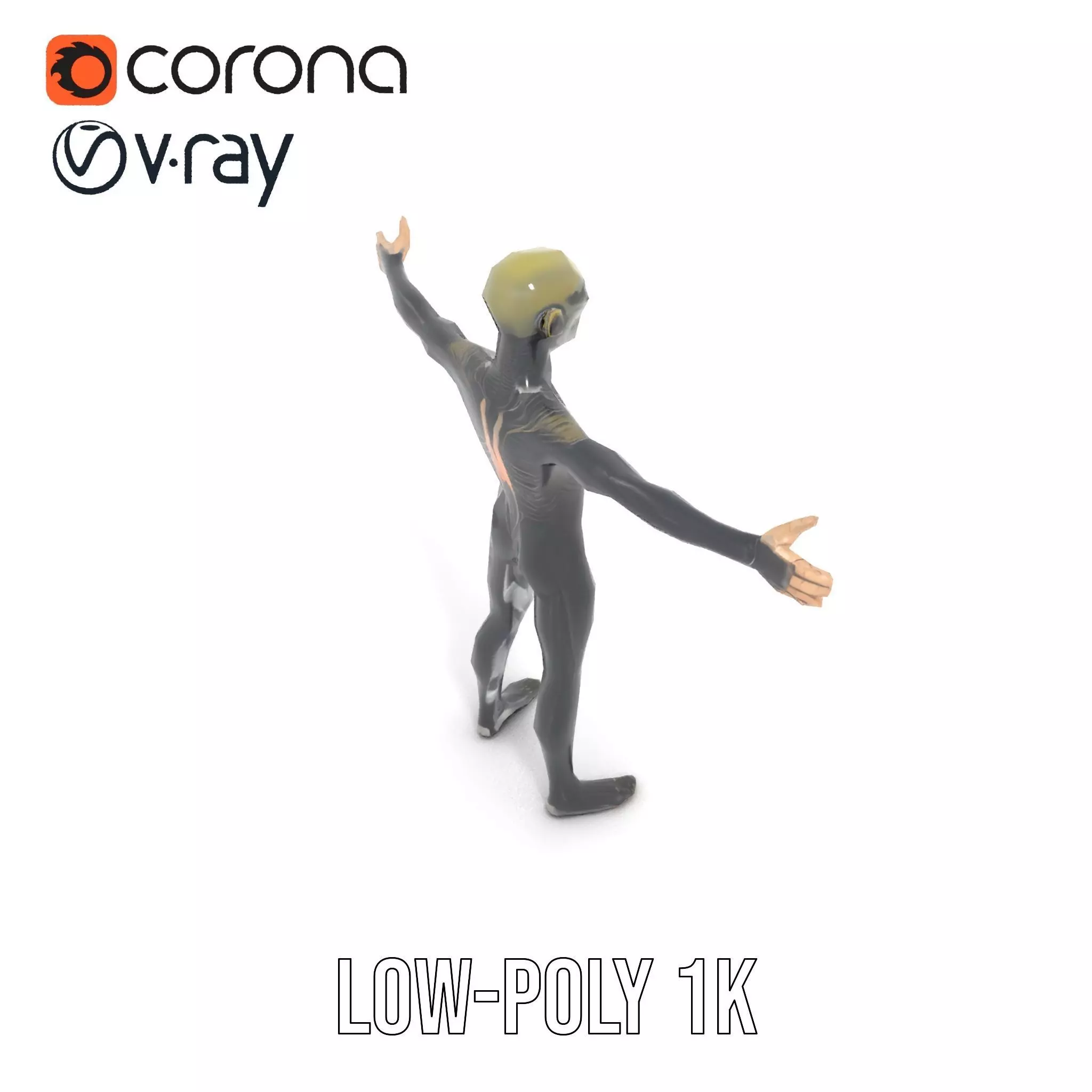 Detailed Alien Creature model pack Low-poly 3D model_7