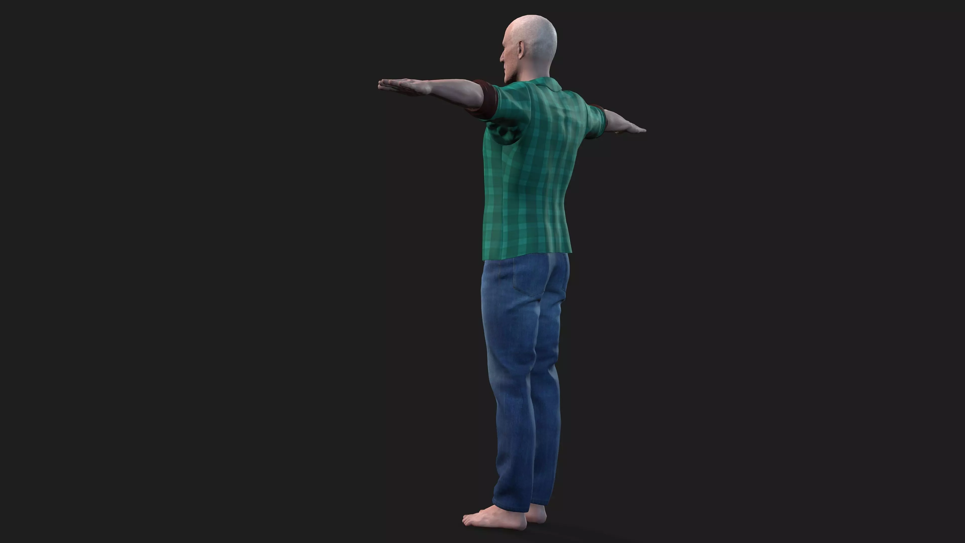 hyper realistic old man 3D model_13