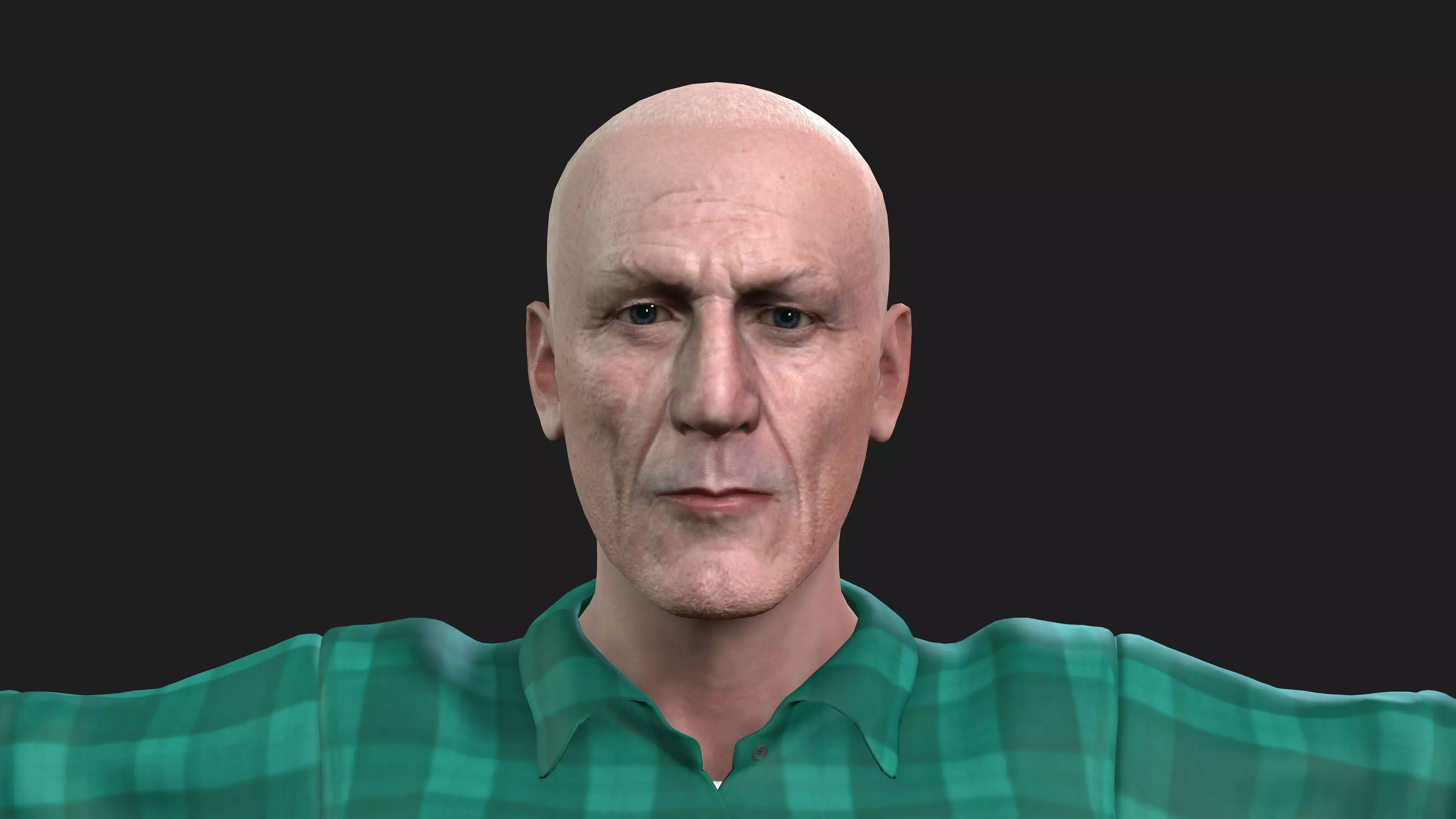 hyper realistic old man 3D model_0