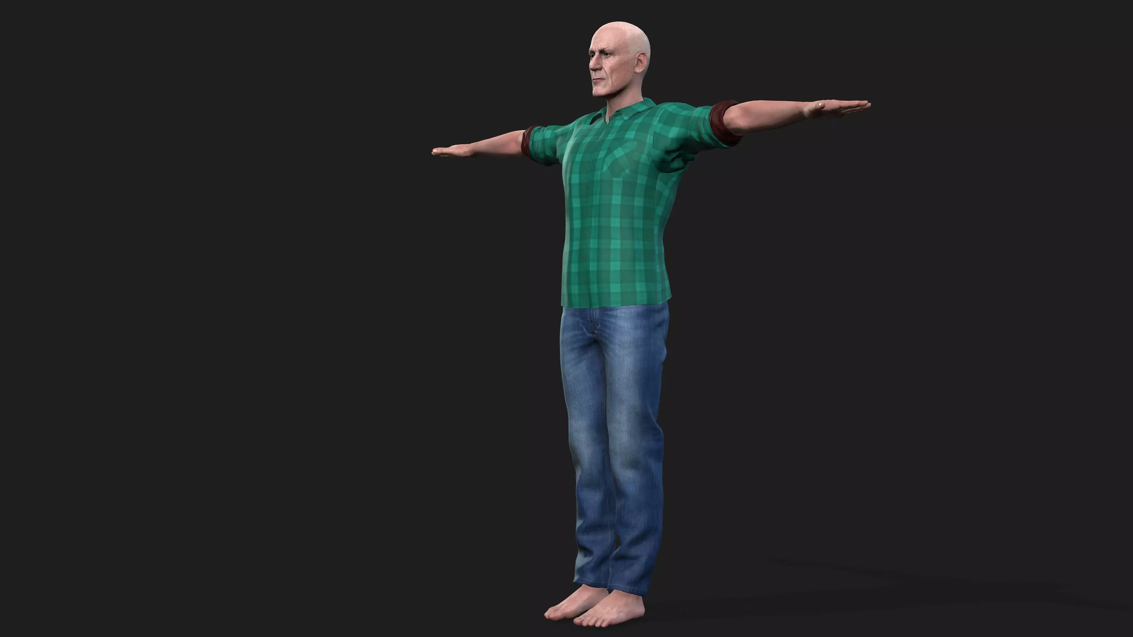 hyper realistic old man 3D model_3