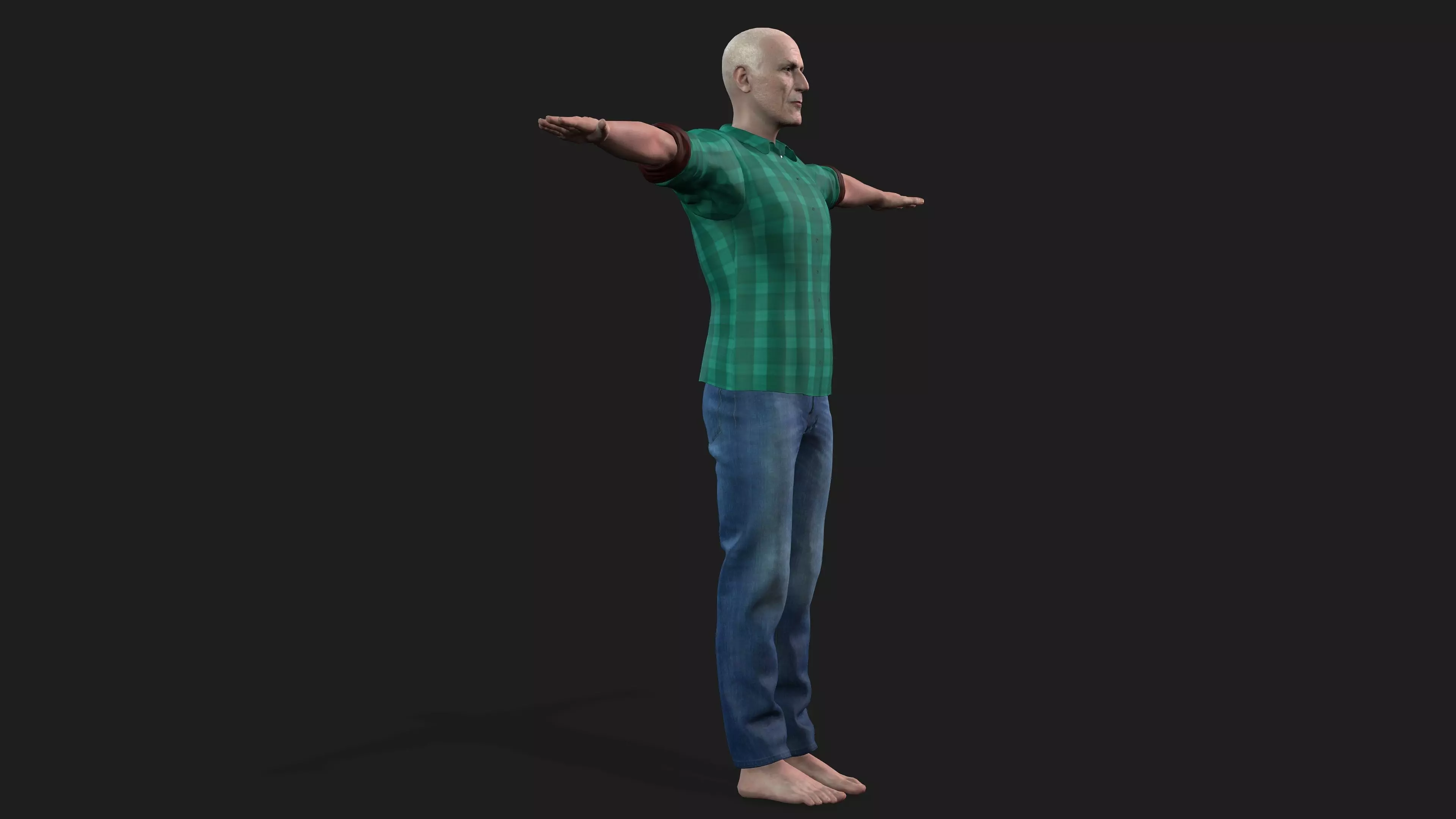 hyper realistic old man 3D model_16
