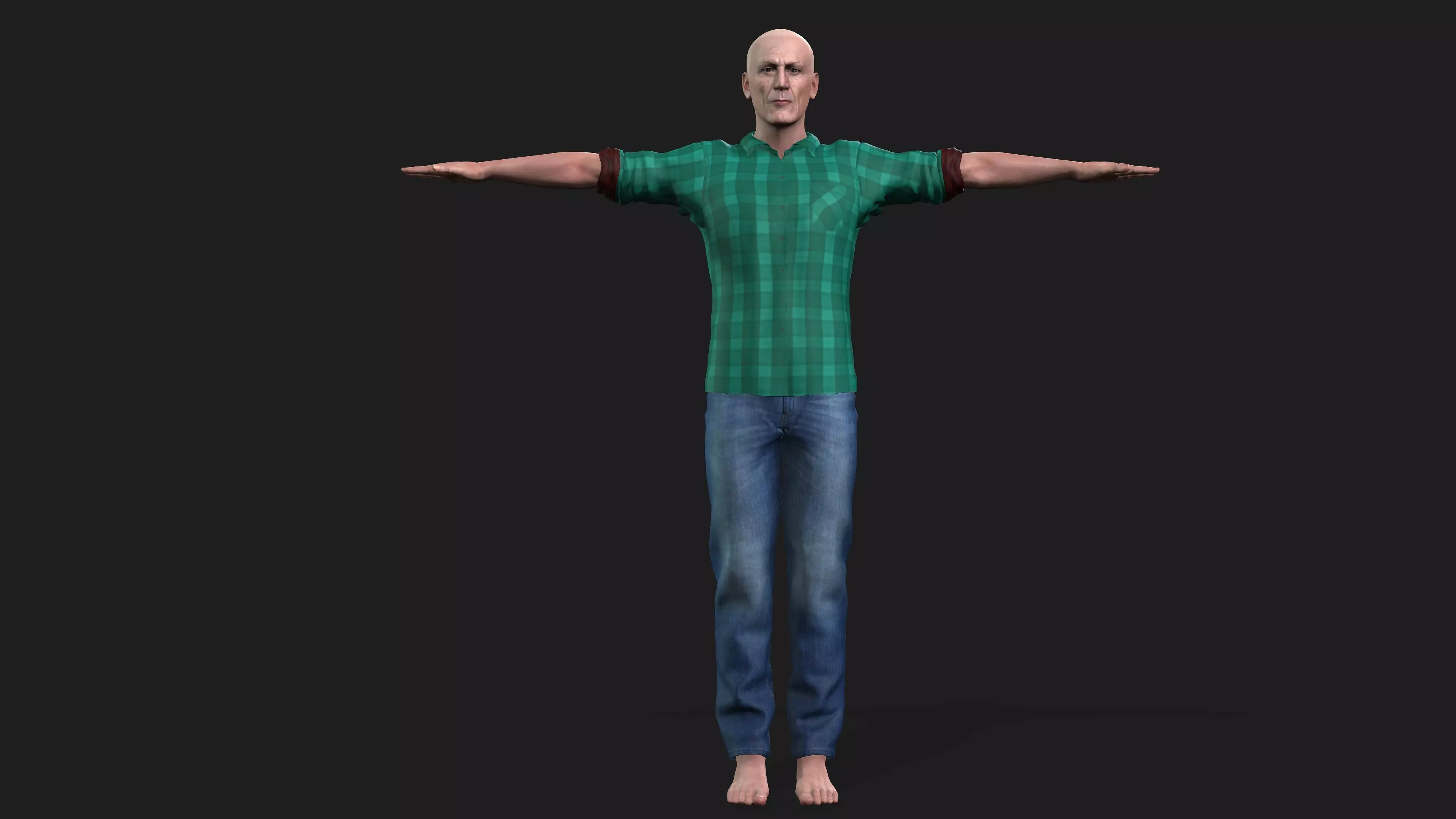 hyper realistic old man 3D model_2