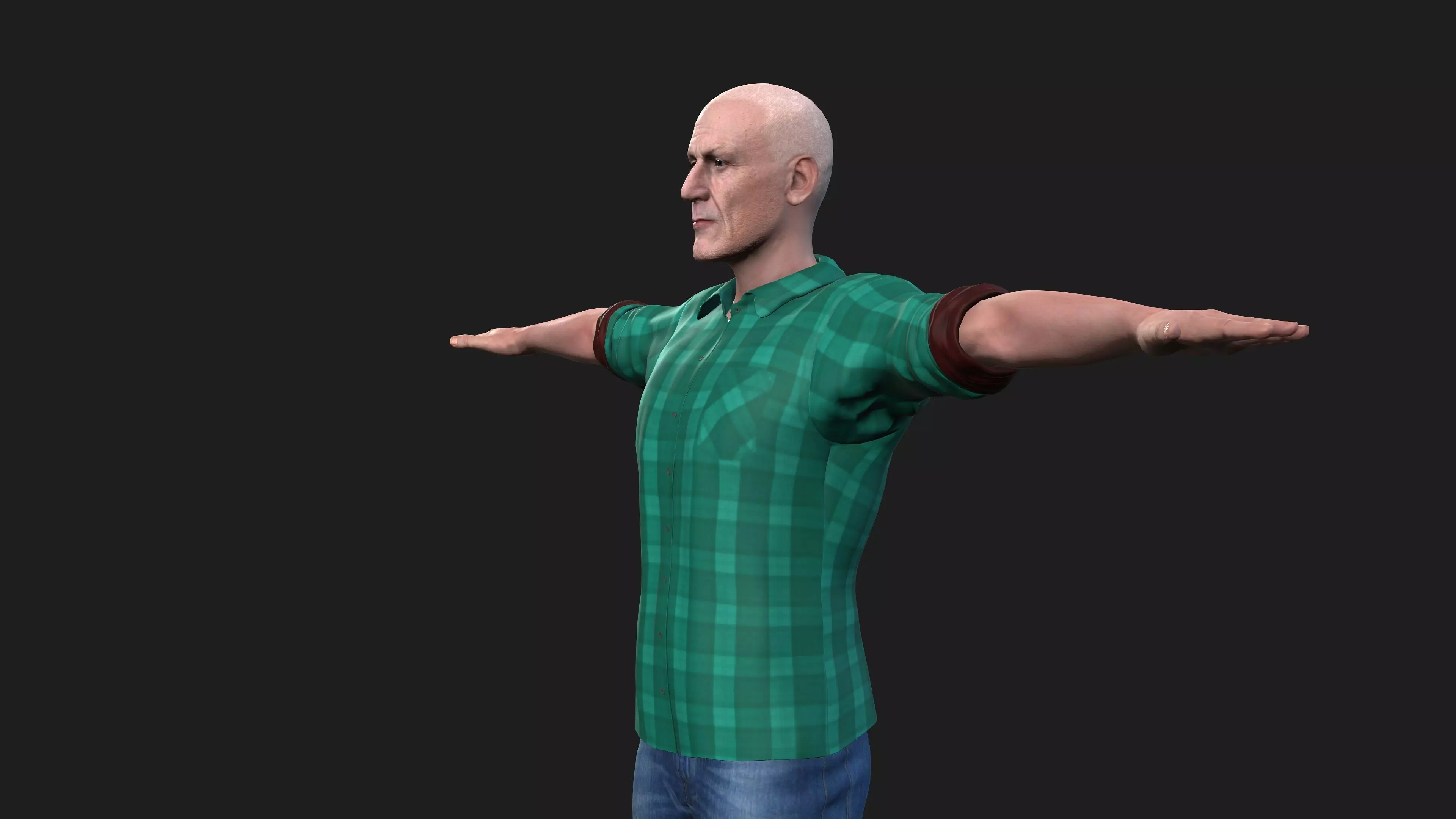 hyper realistic old man 3D model_1