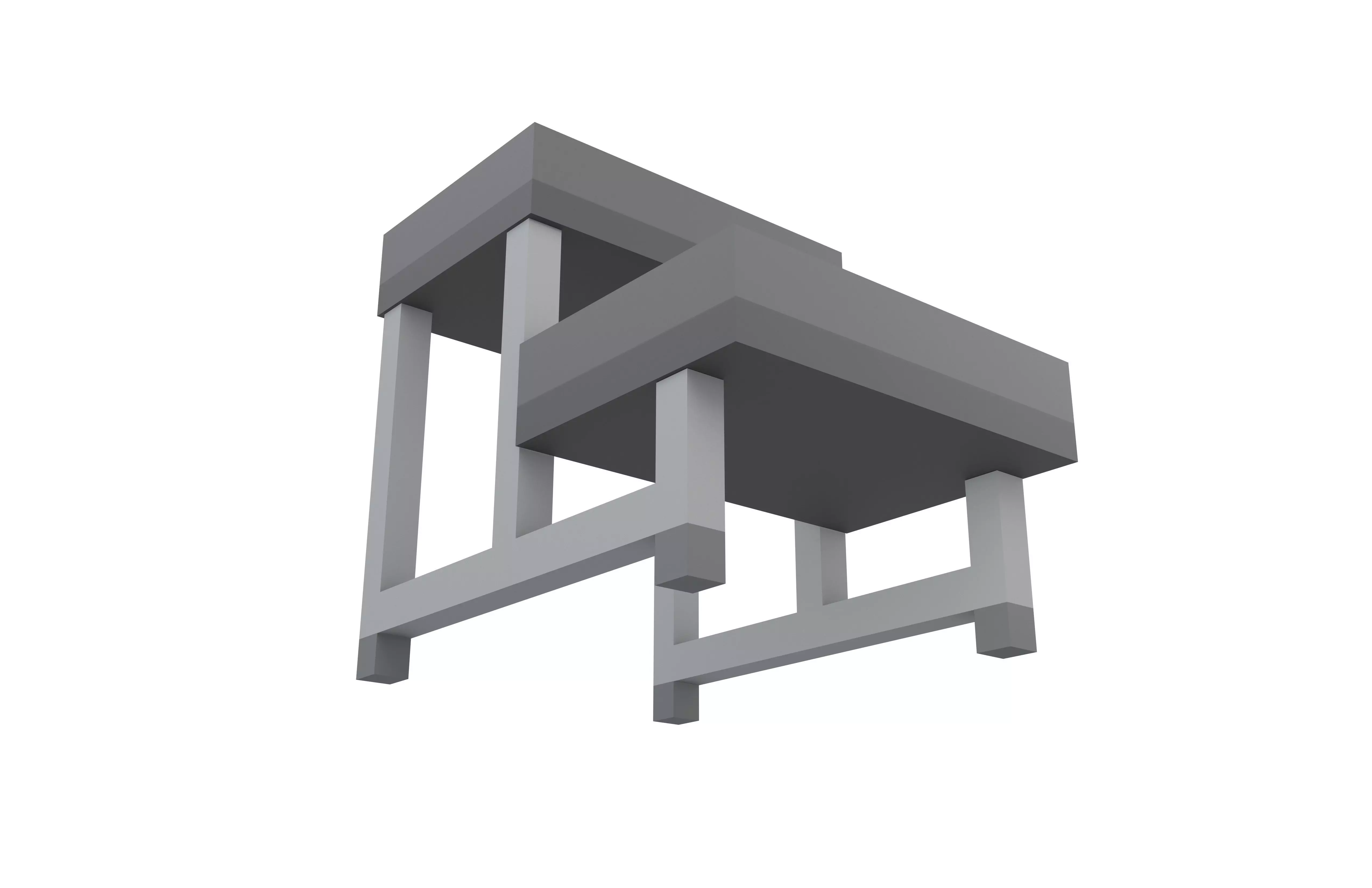 Low Poly Two Step Medical Examination Stool v1 001 Low-poly 3D model_3