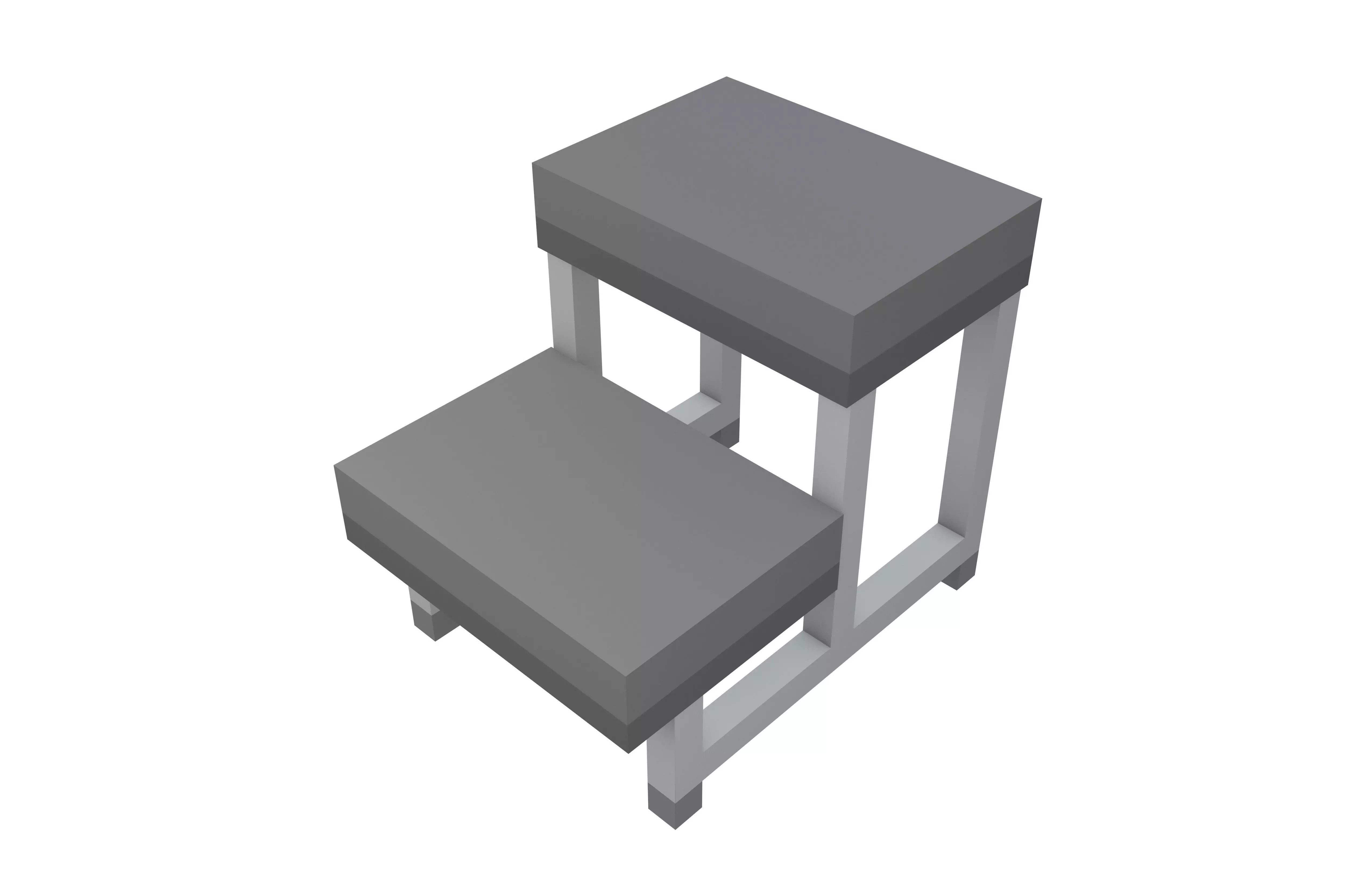 Low Poly Two Step Medical Examination Stool v1 001 Low-poly 3D model_2