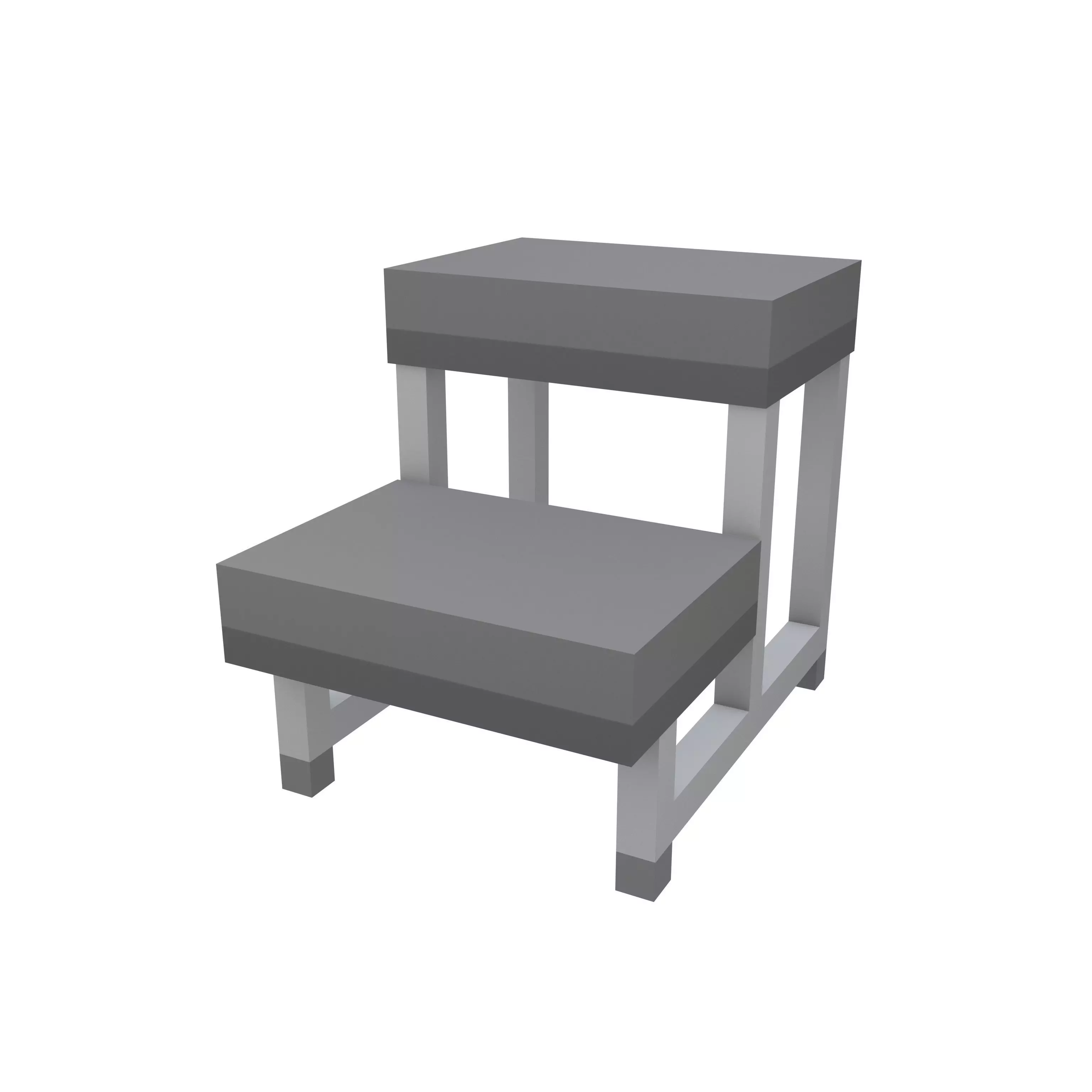 Low Poly Two Step Medical Examination Stool v1 001 Low-poly 3D model_0