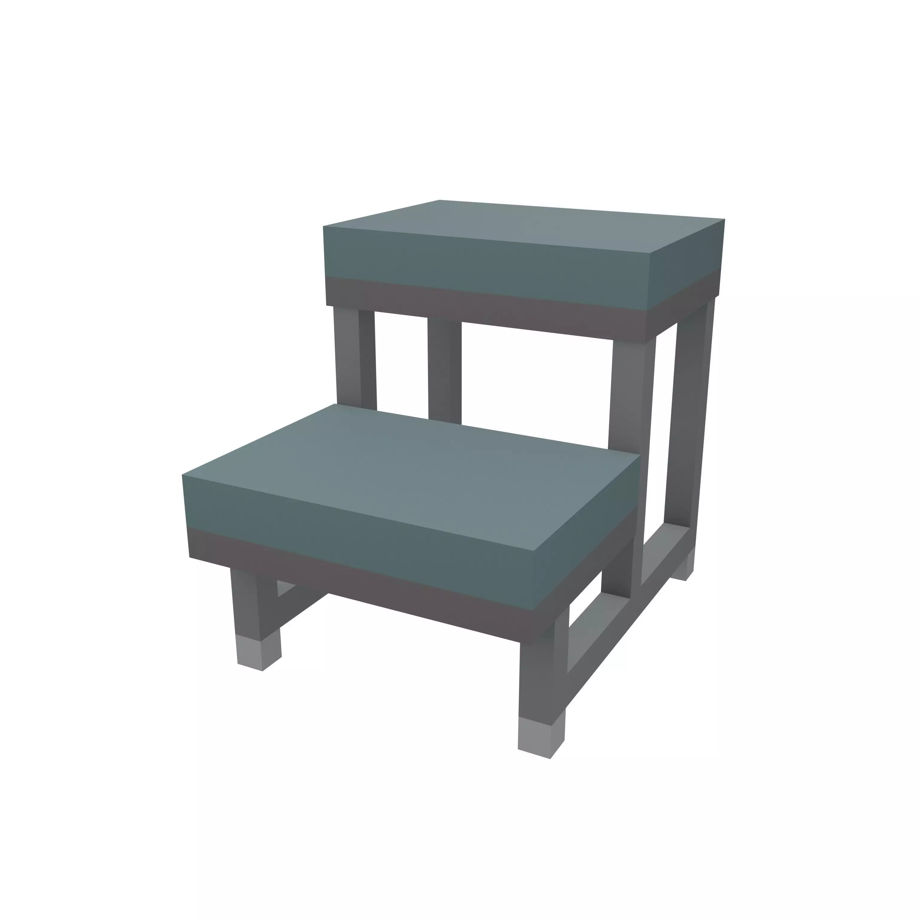 Low Poly Two Step Medical Examination Stool v1 002 Low-poly 3D model_0